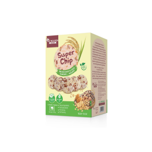 BÁNH SUPER CHIP GẠO LỨT YẾN MẠCH HẠNH NHÂN ÓC CHÓ KHÔNG ĐƯỜNG HỘP 120G (12 GÓI X 5 CÁI)